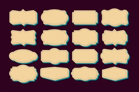 Vintage Frames Set, clipart bundle. Retro collection for decorative design イラスト素材