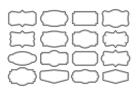 Vintage Frames Set, clipart bundle. Retro collection for decorative design Illustrazione stock