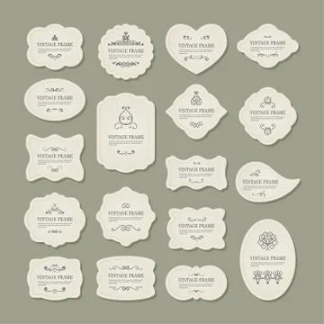 Vintage frames set. Decorative elements Stock Illustration