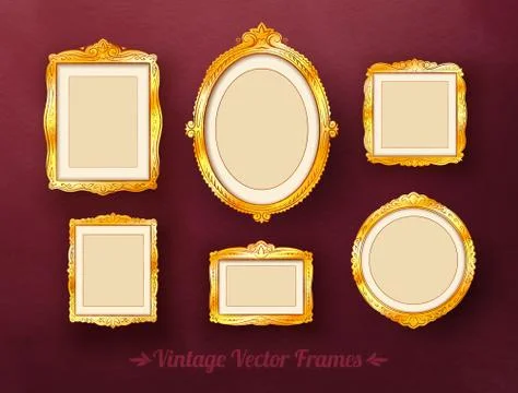 Vintage frames set Illustrazione stock