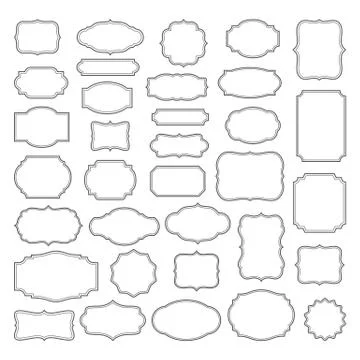 Vintage Frames Set Stock Illustration