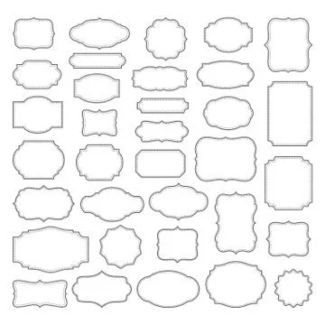Vintage Frames Set Stock Illustration