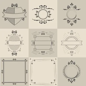 Vintage frames set Stock Illustration