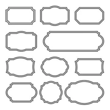 Vintage Frames Set - Vintage frames vector clipart bundle Illustrazione stock