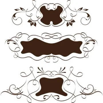 Vintage frames with text box Stock Illustration