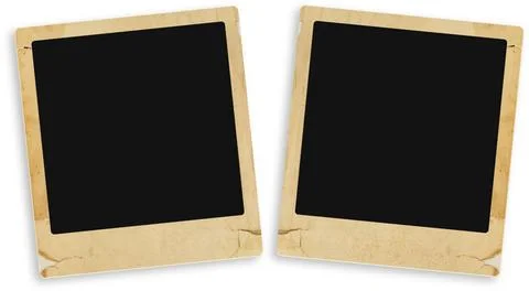 Vintage Frames Two Old Style Vintage Photo Frames Over White Background Co... Stock Photos