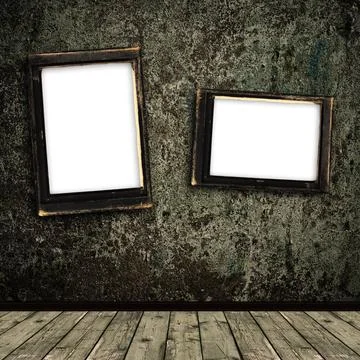 Vintage frames two vintage frames over abstract grunge interior,copyspace ... Stock Photos