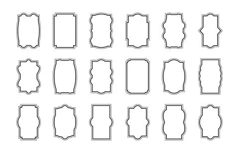 Vintage frames with unique vertical shapes for artistic displays and creati.. Stock Illustration