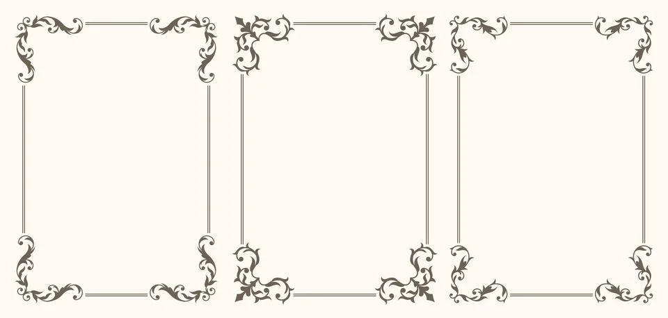 Vintage frames vector Set Illustrazione stock