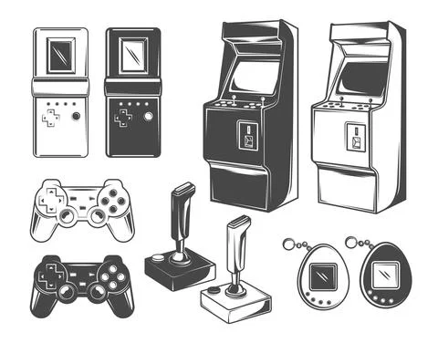 Vintage Games Illustrations Stock Illustration