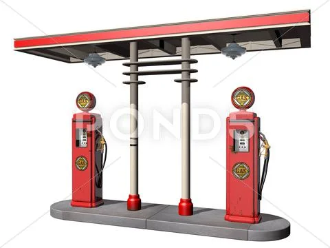 Vintage gas pumps Stock Illustration