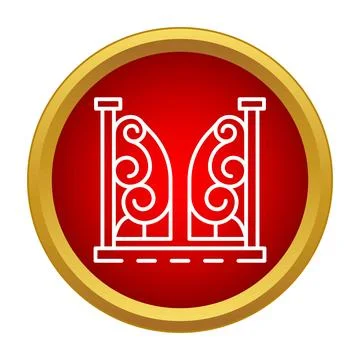 Vintage gate icon representing security and entrance Stock Illustration