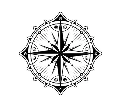 Vintage geography map compass direction symbol Stock Illustration