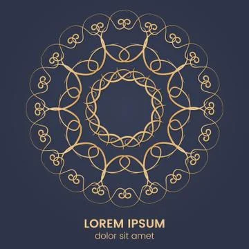 Vintage geometric circular element Stock Illustration