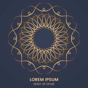 Vintage geometric circular element Illustrazione stock