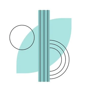 Vintage geometric element. Pattern from simple geometrical objects. Collage and Stock Illustration