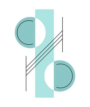 Vintage geometric element. Pattern from simple geometrical objects in bauhaus Stock Illustration