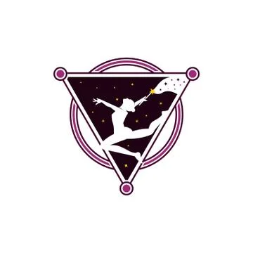 Vintage geometric magic gymnastic vector icon Stock Illustration