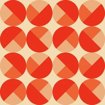Vintage geometric pattern with circles in the style of the 70s and 60s. Illustrazione stock