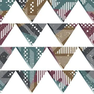 Vintage geometric seamless pattern with grunge effect Illustrazione stock