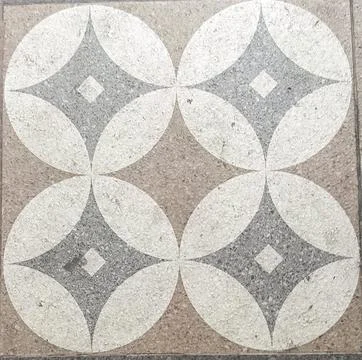 Vintage Geometric Tile Pattern Gray and White Terrazzo Texture Stock Photos