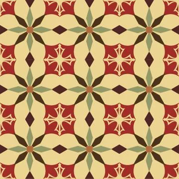 Vintage geometrical floral pattern repeating seamless Stock Illustration