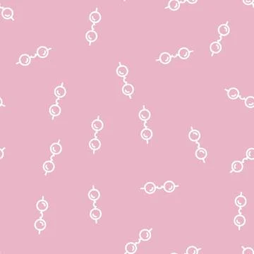 Vintage glasses frame line vector seamless pattern Stock Illustration