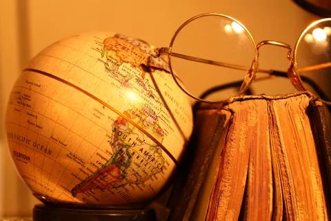 Vintage globe Stockfoto's