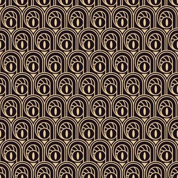 Vintage gold and black art deco background Stock Illustration
