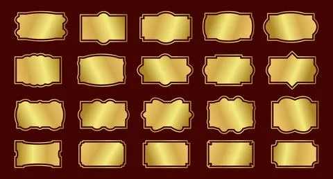 Vintage Gold retro frames with elegant designs for creative displays, persona 库存插图