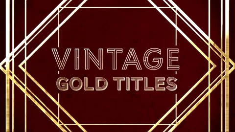 Vintage Gold Titles After Effects stock
