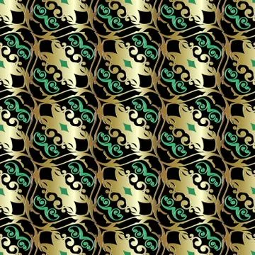 Vintage gold vector seamless pattern. Baroque background. Victor イラスト素材