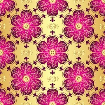 Vintage golden seamless pattern Stock Illustration
