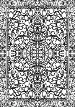 Vintage gothic pattern with floral elements. Stock Illustration