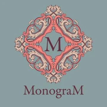 Vintage graceful monogram design template. Stock Illustration