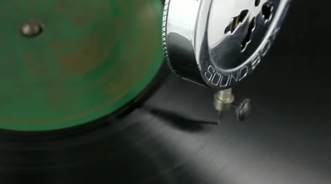 Vintage Gramophone playing a record Stock Footage