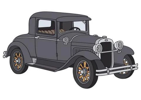 Vintage gray coupe Stock Illustration