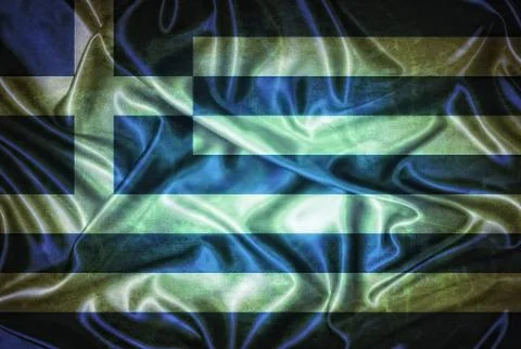 Vintage greece flag. Stock Illustration