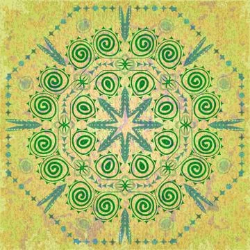 Vintage green seamless pattern of abstract plants Illustrazione stock