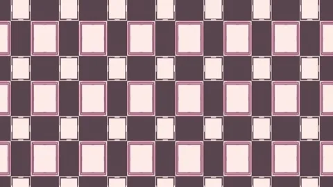 Vintage Grid Pattern with Cream &amp; Rose Rectangles on Plum Background for Retro Stock Footage 313984284