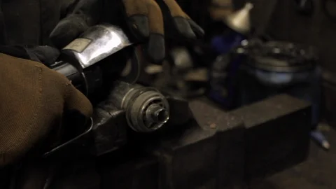 Vintage Grinding Tool Stock Footage 128253215