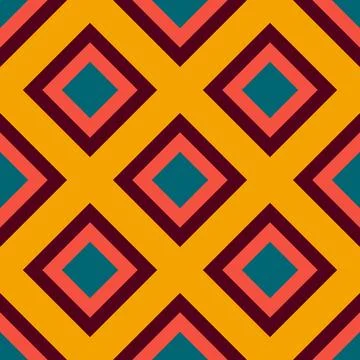 Vintage groovy seamless pattern with rectangle. Vintage retro pattern with stars Stock Illustration