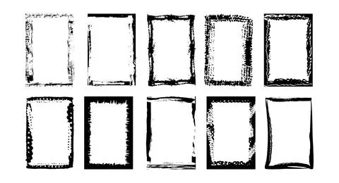 Vintage Grunge Edge Frames - Vector Illustration Set Stockillustratie