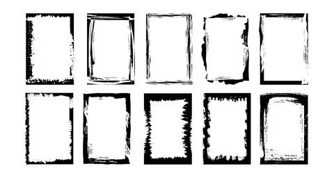 Vintage Grunge Edge Frames - Vector Illustration Set Stock Illustration