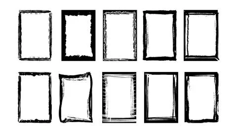 Vintage Grunge Edge Frames - Vector Illustration Set Stockillustratie