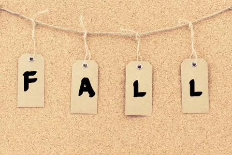 Vintage grunge tags with word FALL Stock Photos