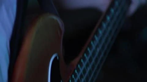 Vintage guitar playing Video stock 147258429