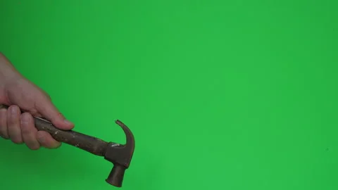 Vintage Hammer B on Green Screen Chroma Key Pt6 of 7 Stock Footage 241084635