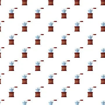 Vintage hand coffee grinders creating seamless pattern Illustrazione stock