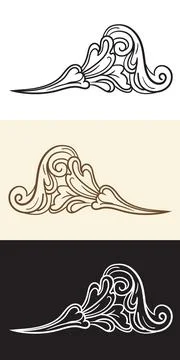 Vintage hand drawing design elements art illustration Stock Illustration